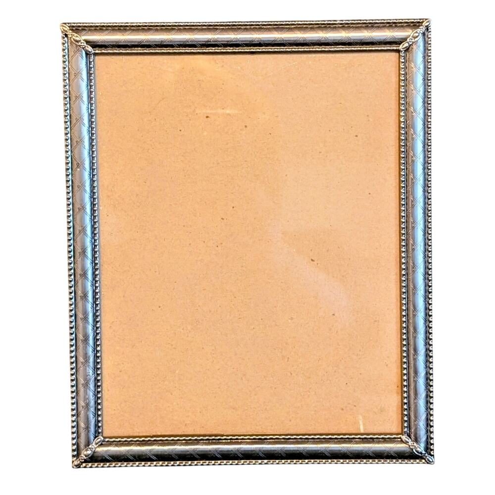 Malden Vintage Oxidized Silver Tone Tabletop Easel Back 8 X 10 Photo Frame